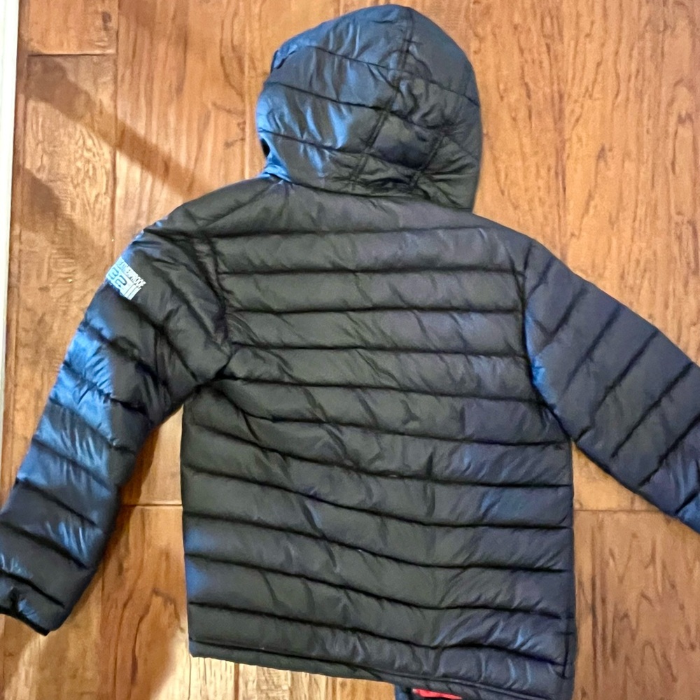 Weatherproof Down Quilted Black and Red Kids Puffer Jacket Packable - Picture 12 of 16